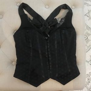 Guess Corset-Style Top with Back Bow Detail - medium